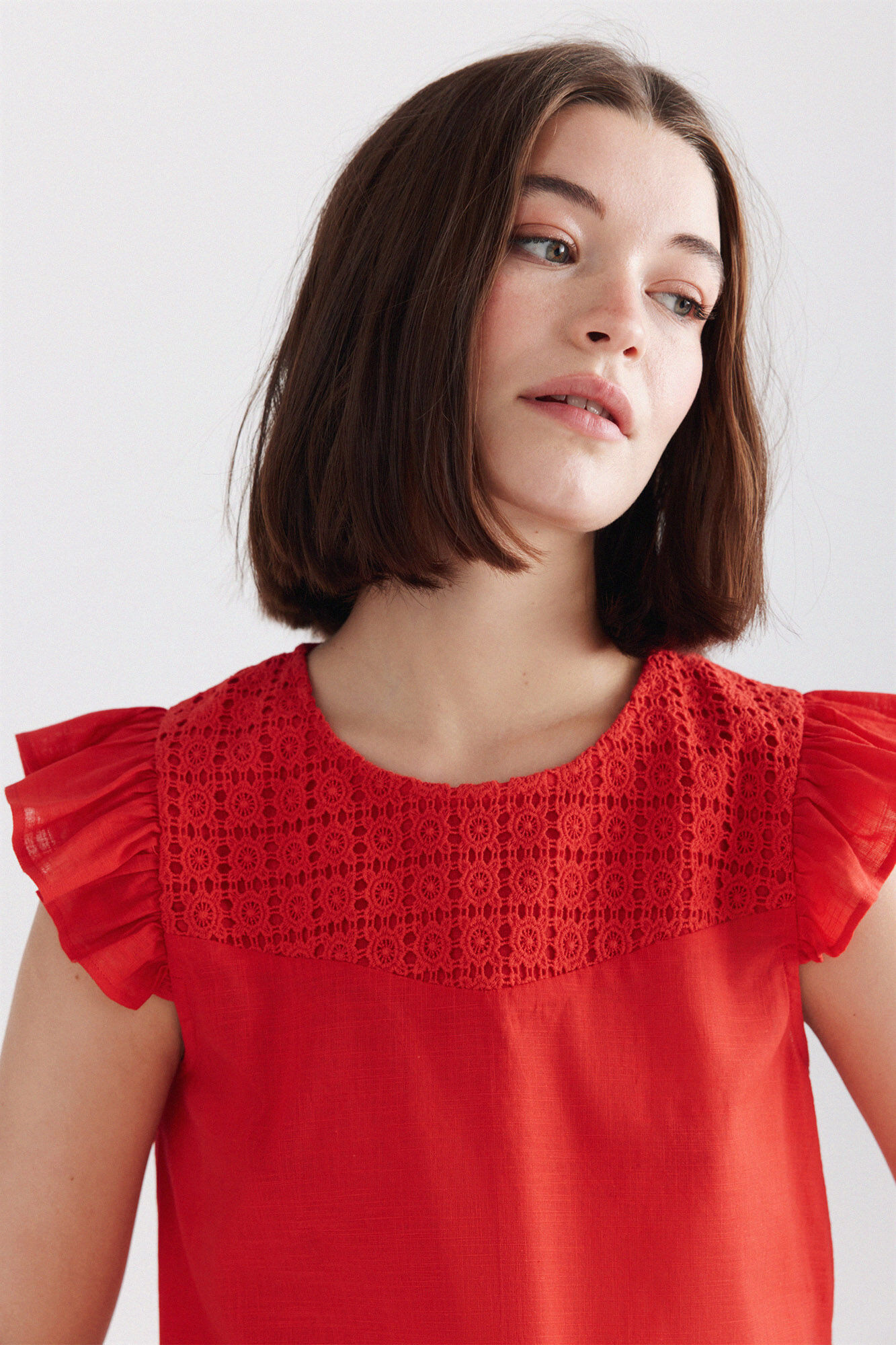 Springfield Crochet ruffle blouse