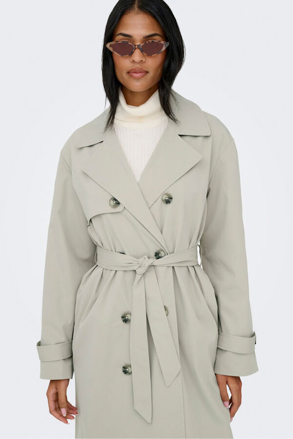 Only Long with belt trench coat printed