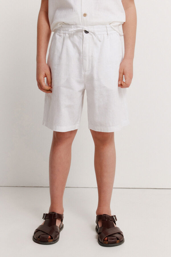 Springfield Kids Bermuda chino lino para ni&ntilde;o blanco