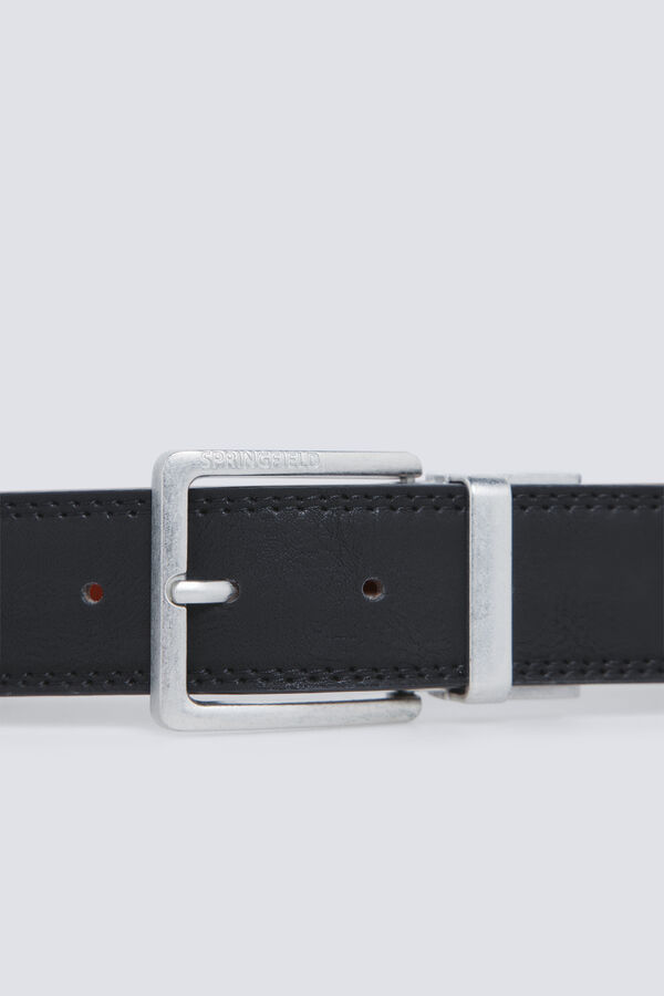 Springfield Reversible faux leather belt black