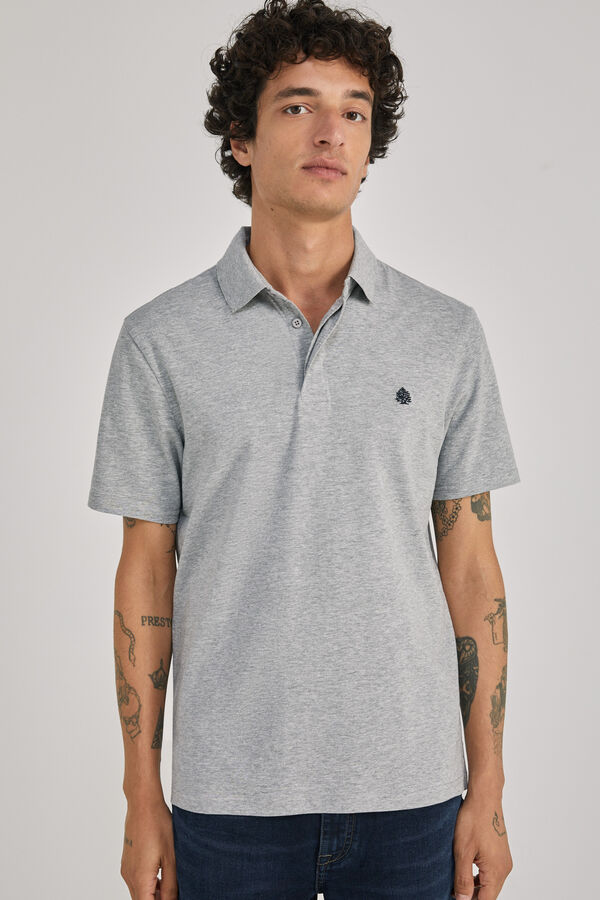 Springfield Slim polo shirt with hidden placket gray