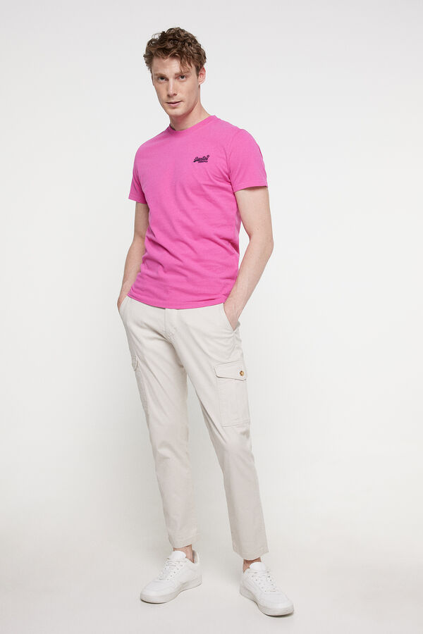 Springfield Camiseta de algodón orgánico con logotipo Essential rosa