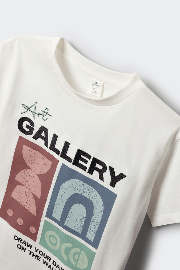 Springfield Kids Majica kratkih rukava sa printom za dečake Bež