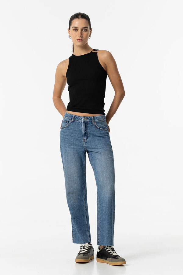 Tiffosi Solange Cropped Straight Jeans Plava