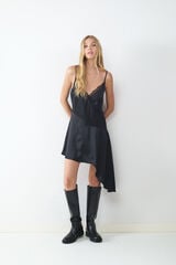 Balmohk Satin-Finish lace midi dress black