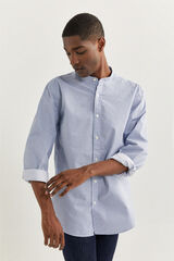 Springfield Chemise lin col mao contrastant natural
