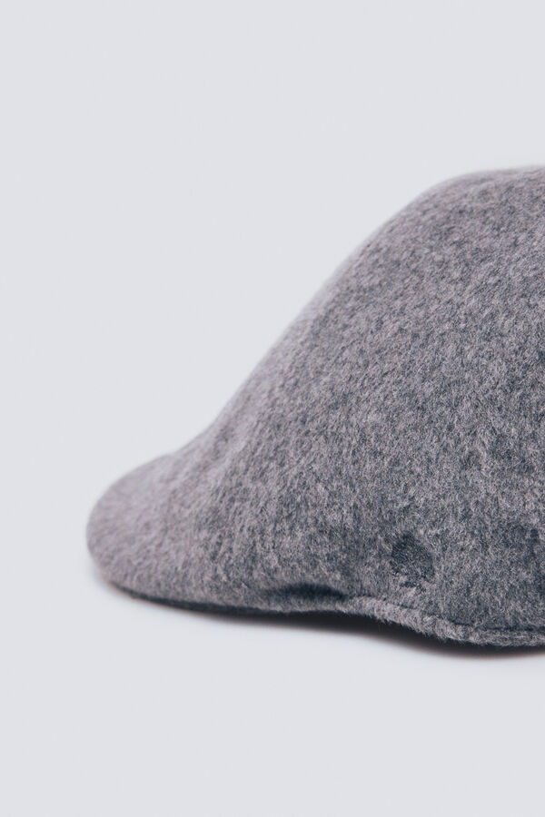 Springfield Gray wool blend flat cap grey