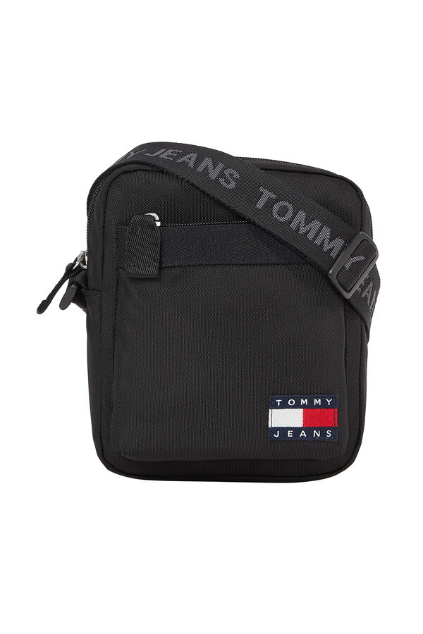 Springfield Men's Tommy Jeans crossbody bag with flag crna