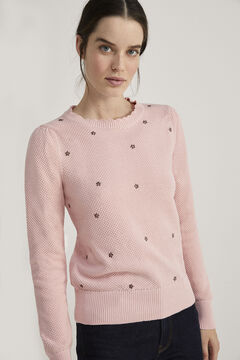 Springfield Patterned cotton jumper pink