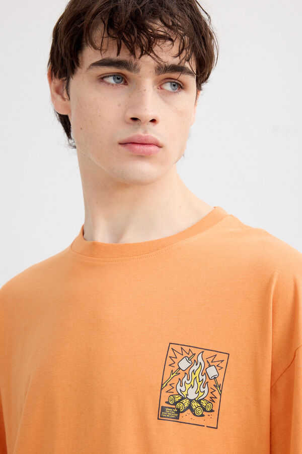 Inside Camiseta oversize de manga corta coral