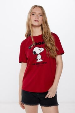 Springfield Camiseta Snoopy Lentejuelas estampado granate