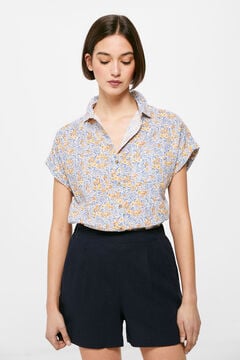 Springfield Linen/cotton short-sleeved shirt ocher