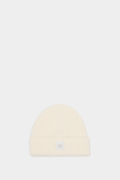 Springfield Gorro beanie básico canalé marfil