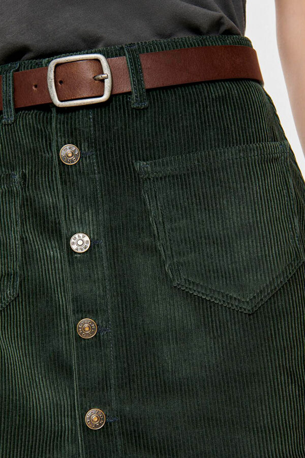 Only Saia curta de bombazina verde