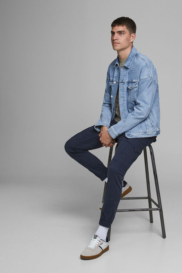 Jack & Jones Pantal&oacute;n cargo regular azul