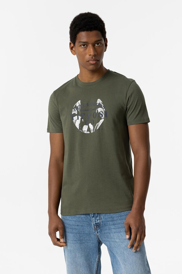 Springfield T-shirt with front print zelena