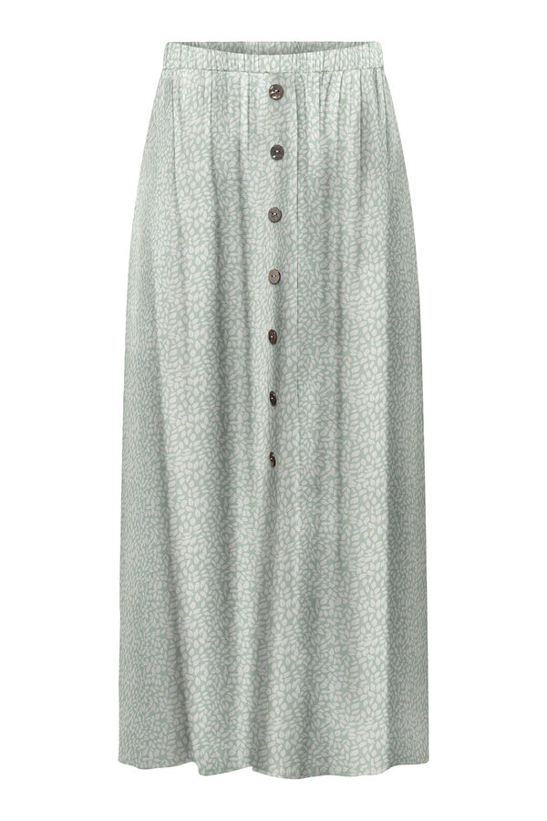 Only Midi button-front skirt green