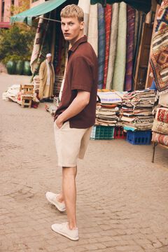 Springfield Camisa manga corta bowling lino