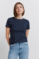 Springfield Printed short sleeve T-shirt blue