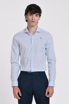 JVZ Camisa de rayas con cuello a contraste