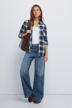 Springfield Lurex plaid shirt with pocket