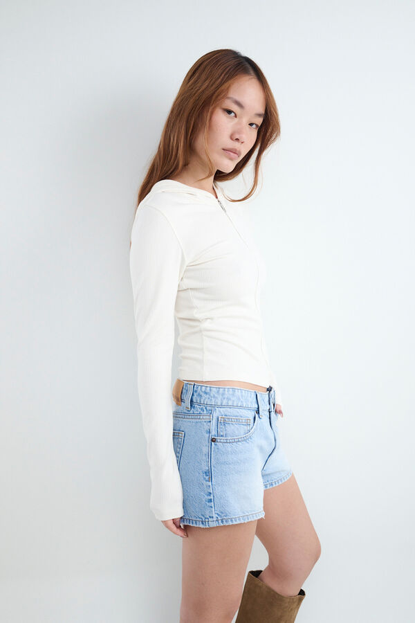 Balmohk Sudadera capucha cremallera rosa