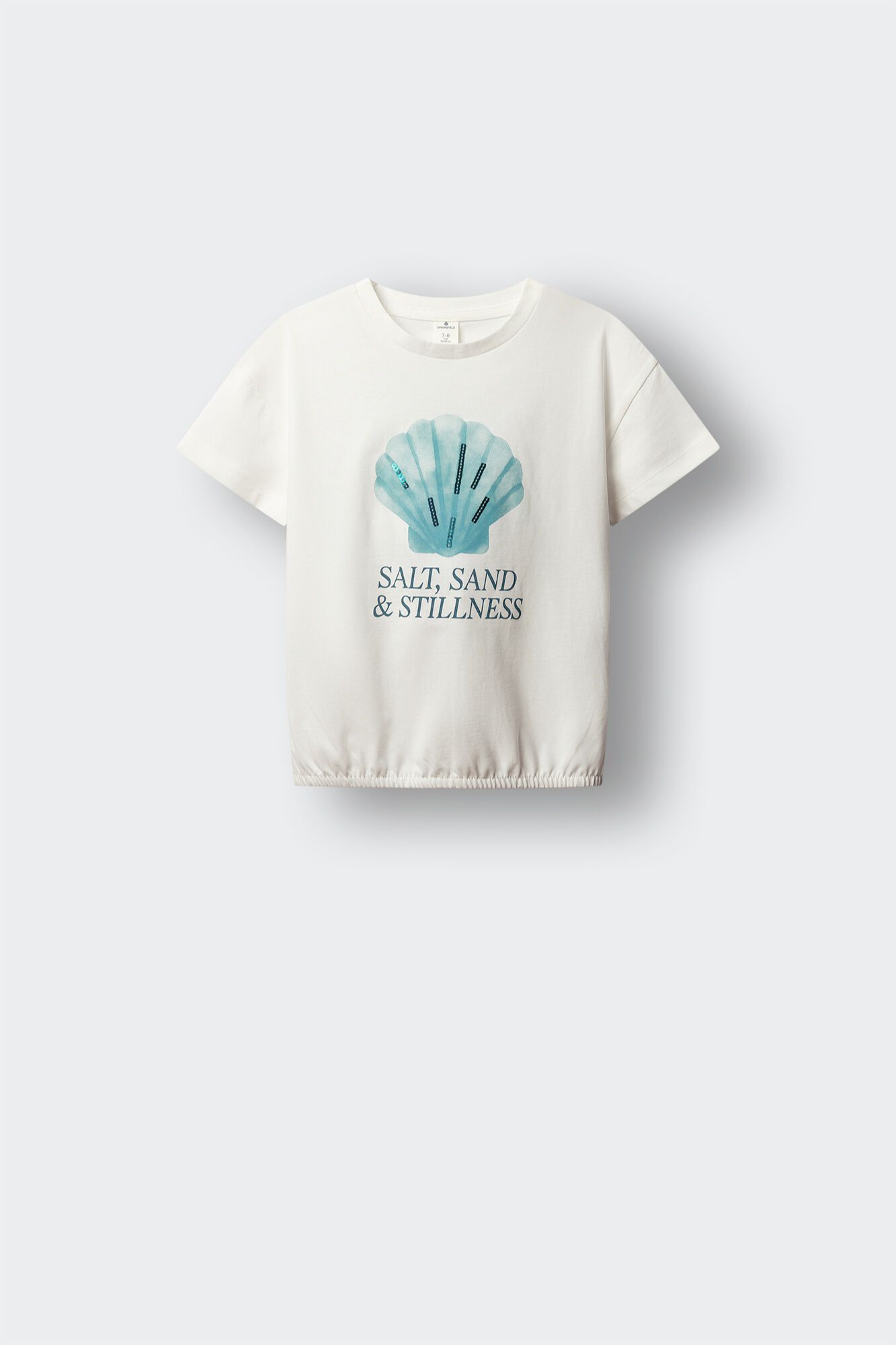 Springfield Kids T-shirt de manga curta com lantejoulas concha menina