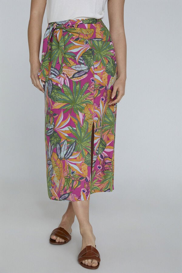 Springfield Midi skirt with knot strawberry