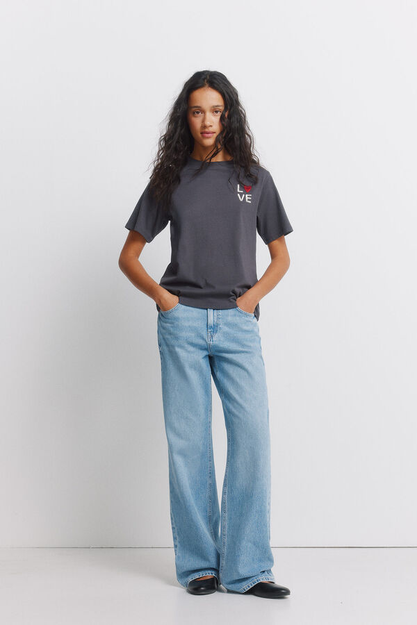 Springfield Short sleeve T-shirt LOVE grey