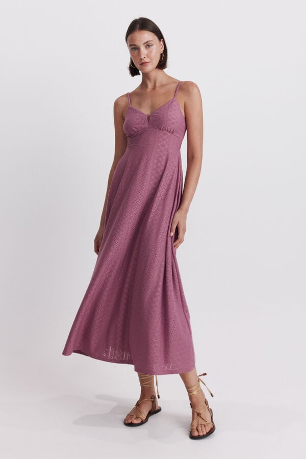 Springfield Vestido halter estampado morado/lila