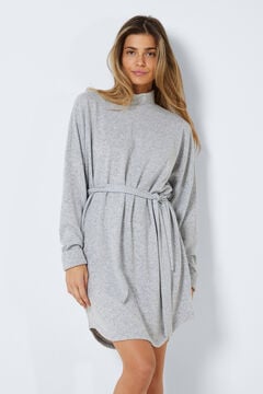 Springfield Jersey-knit dress with high neck grey