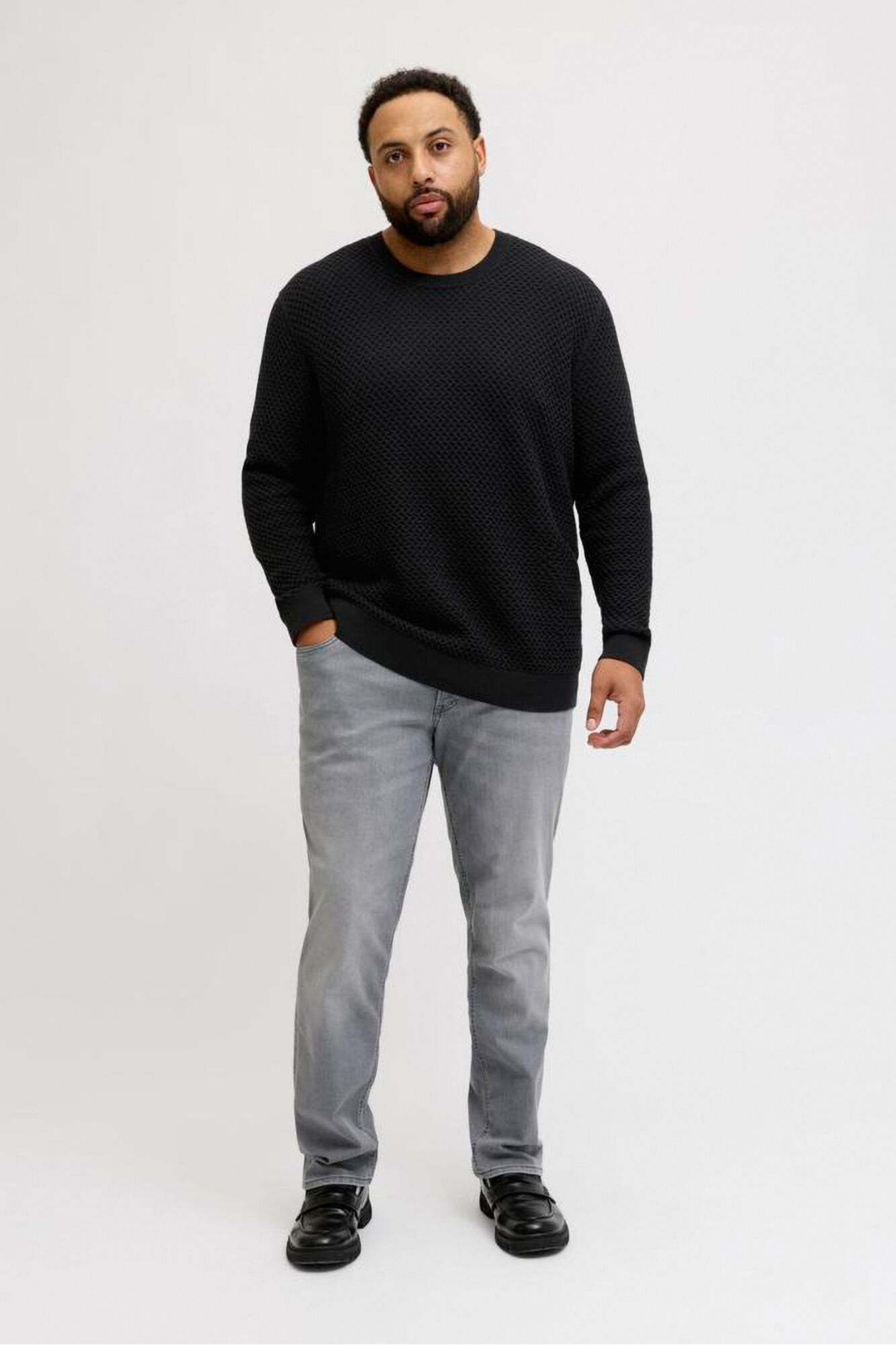 Jack & Jones PLUS Camisola b&aacute;sico de malha liso