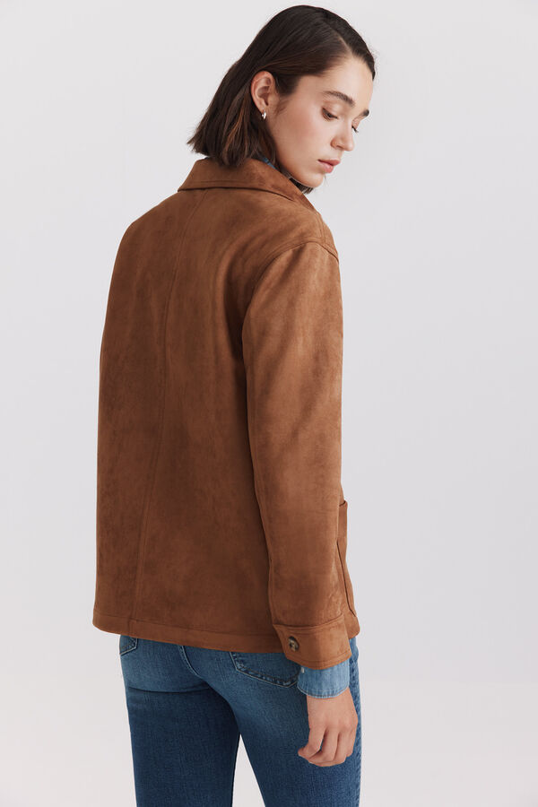 Springfield Faux suede jacket nude
