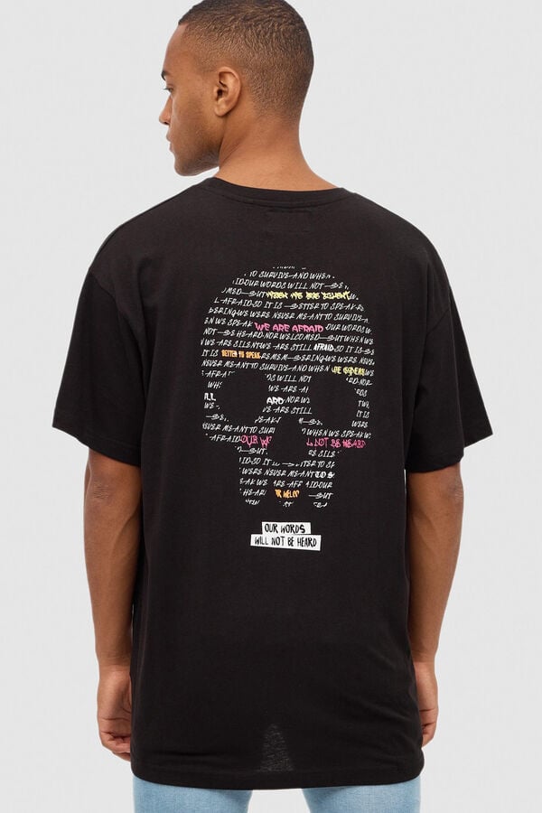 Springfield T-Shirt Print Totenkopf schwarz