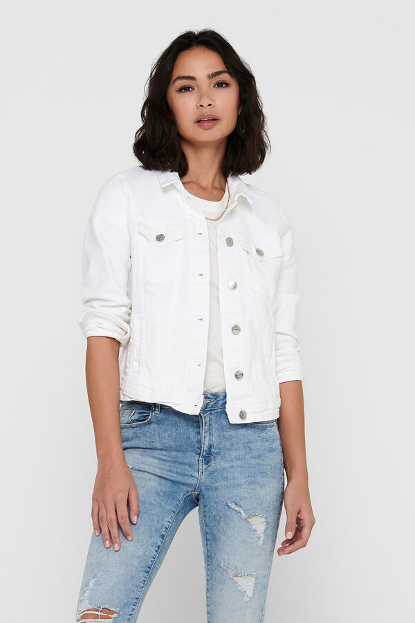 Springfield Denim jacket pockets white