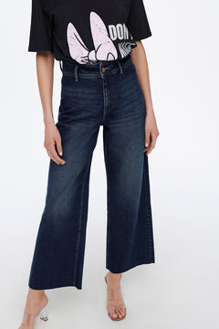 Springfield Jeans de mulher largos com corte pelo tornozelo azulado