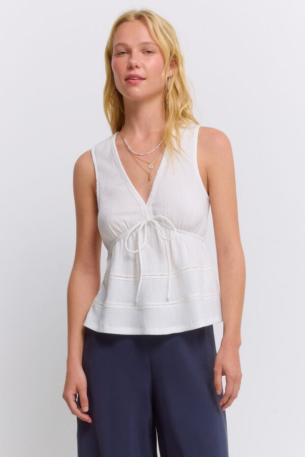 Springfield Crochet lace top printed