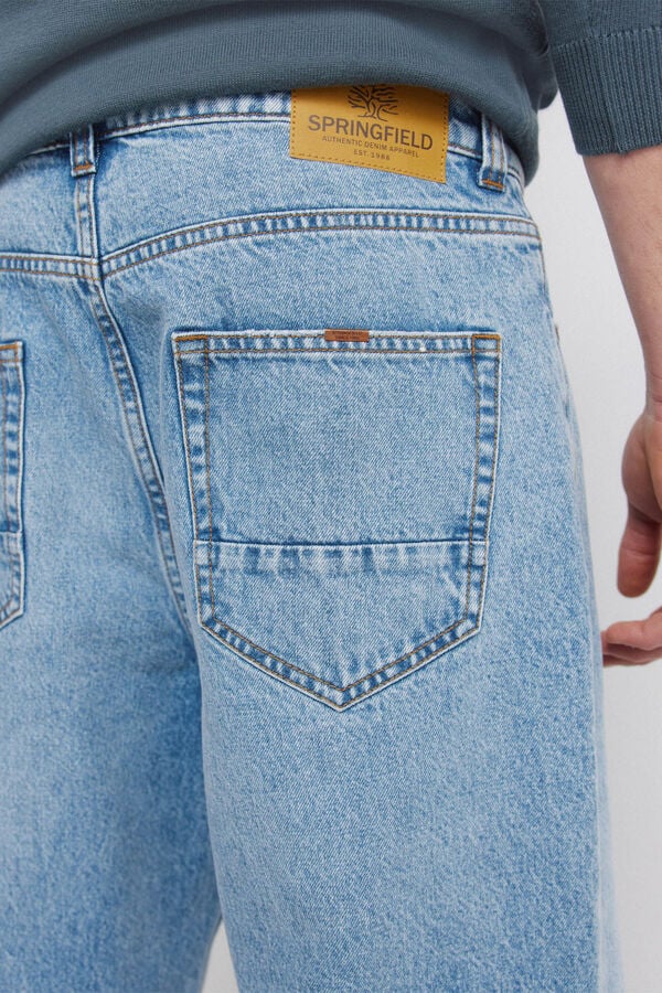 Springfield Overdyed wide leg jeans blue