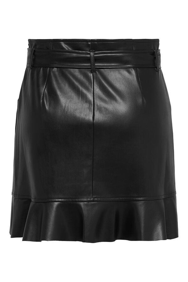 Springfield Faux leather mini skirt noir