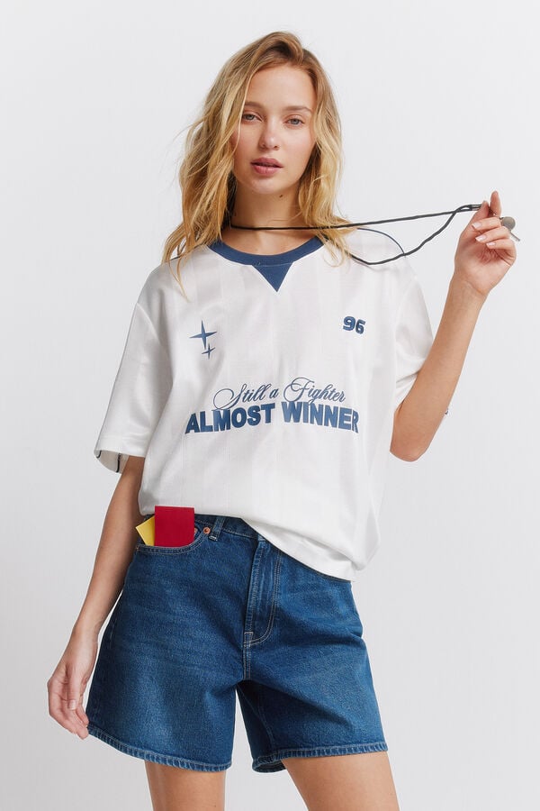 Springfield Almost football T-shirt beige