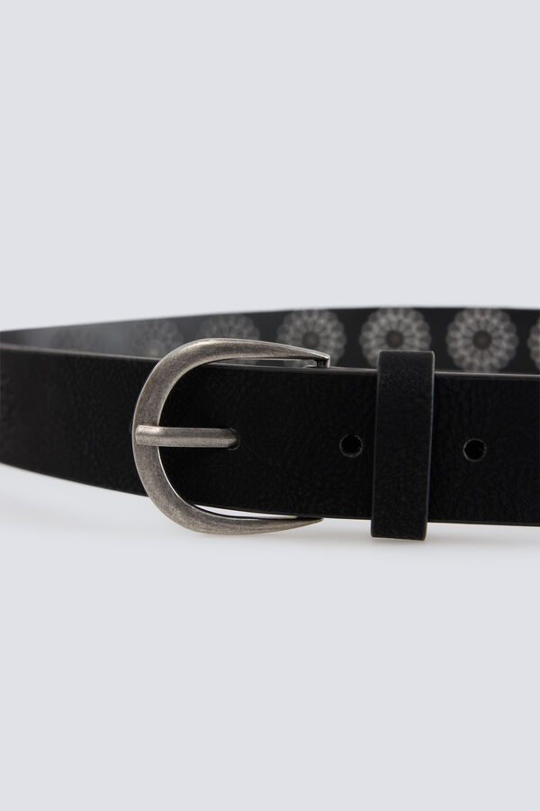 Springfield Black round studded belt black