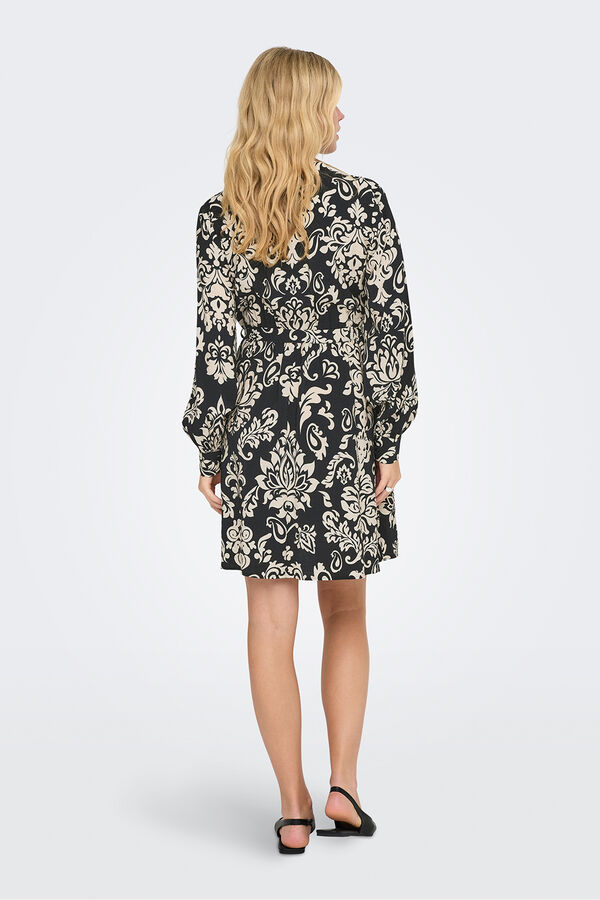 JDY Vestido corto estampado negro