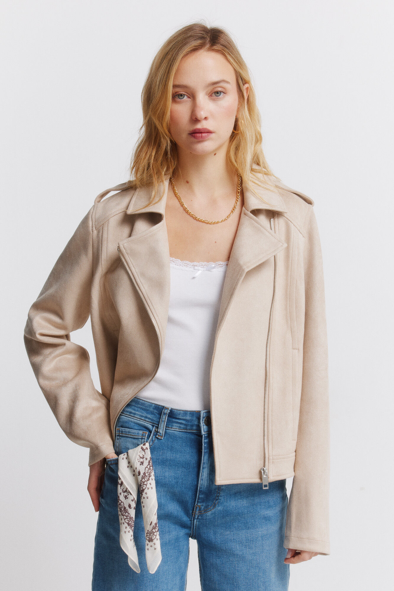 Springfield Suede jacket with shoulder loops