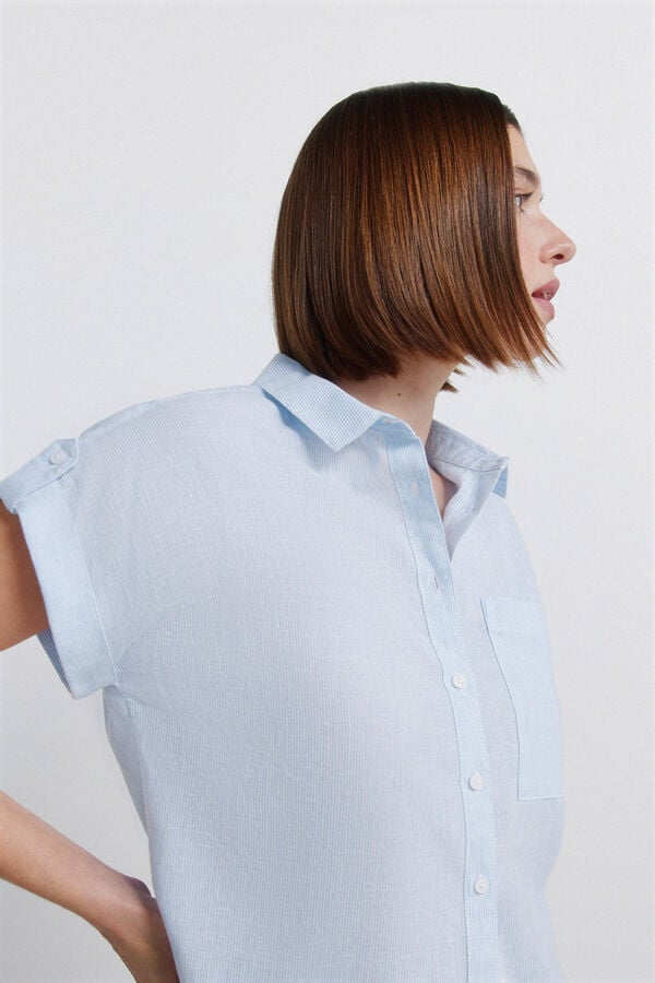 Springfield Cotton short sleeve shirt blue