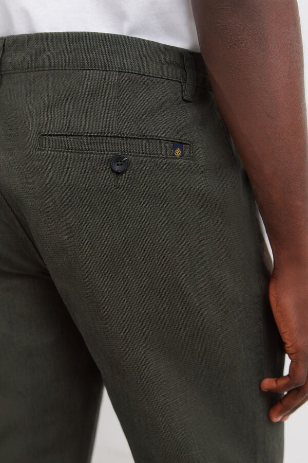 Springfield Pantalón estructura comfort fit kaki