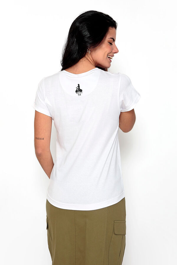 Springfield Printed T-shirt with short sleeves white