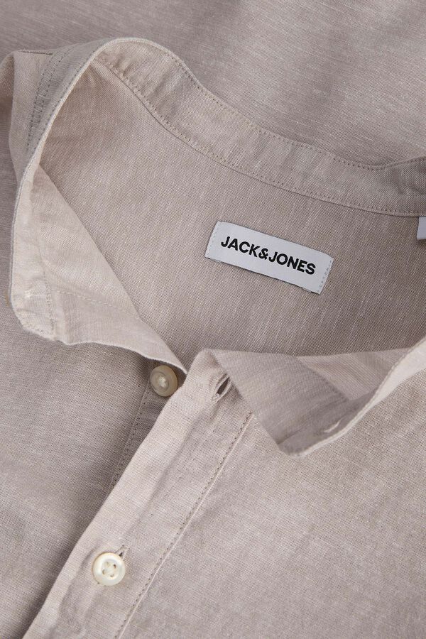Jack & Jones Poplin mandarin collar shirt nude