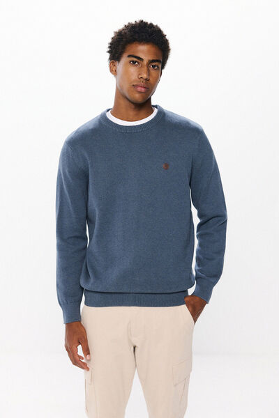 Springfield Pull uni couleur bleu acier