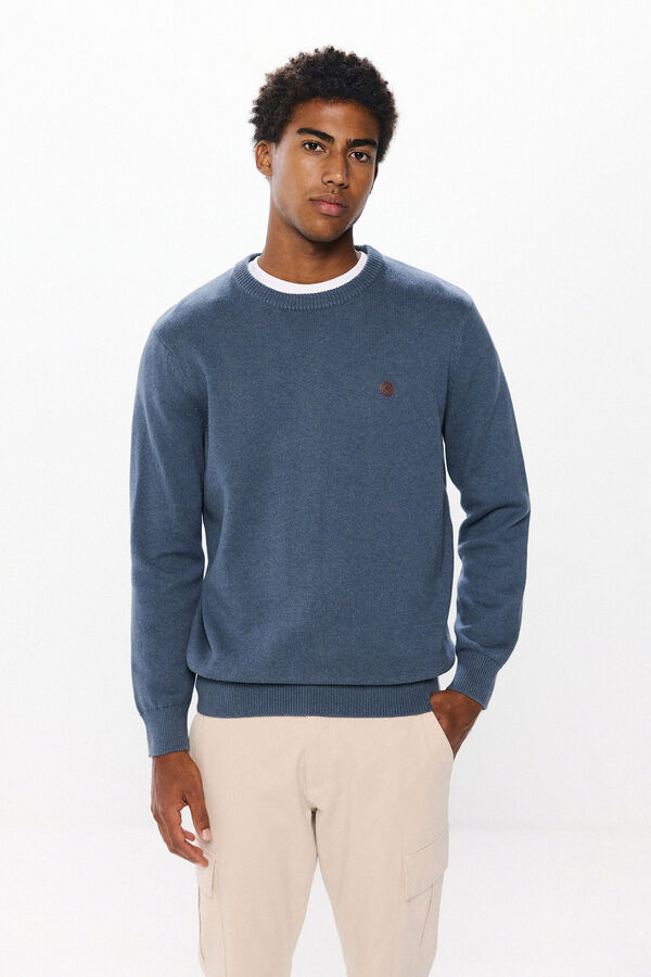 Springfield Plain colour jumper steel blue