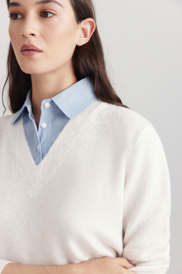 Springfield Round neck jumper white